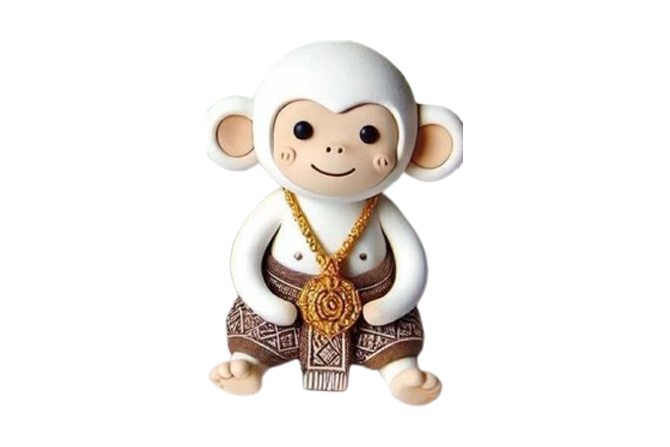 ตุ๊กตาลิงเรซิ่นผสมดินสอพอง